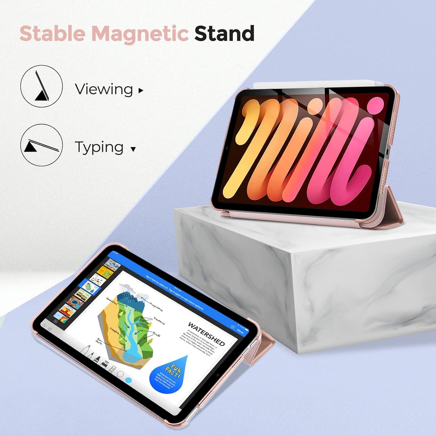 image:imageProCase Smart Case for iPad mini 7 A17 Pro 2024iPad Mini 6 2021 83 Inch iPad mini 7th6th Gen Case Hard Back Cover for iPad mini 83 7th Gen A2995A2996A29936th Gen A2567 A2568 A2569 NavyRosegold