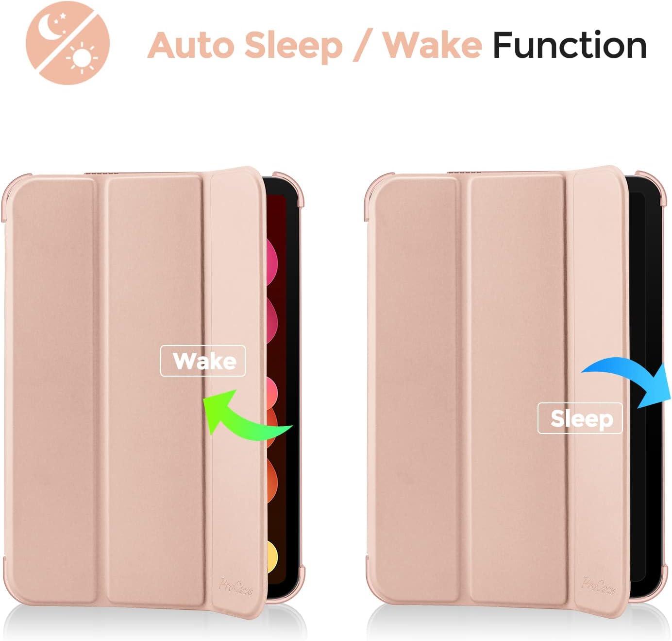 image:imageProCase Smart Case for iPad mini 7 A17 Pro 2024iPad Mini 6 2021 83 Inch iPad mini 7th6th Gen Case Hard Back Cover for iPad mini 83 7th Gen A2995A2996A29936th Gen A2567 A2568 A2569 NavyRosegold
