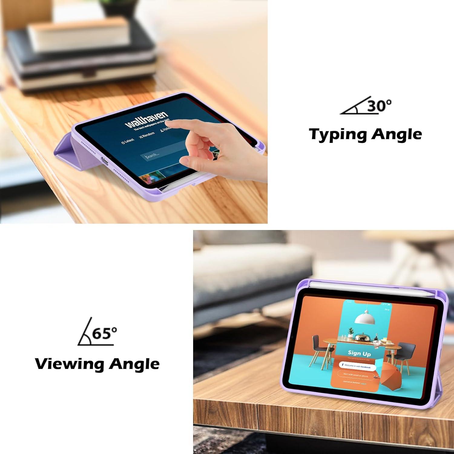image:imageProCase Smart Case for iPad mini 7thA17 Pro 2024 Mini 6th Generation 83 2021 Protective Cover with Pencil Holder for iPad mini 7 6 83 Inch A2993 A2995 A2567 A2568 A2569 NavyPurple