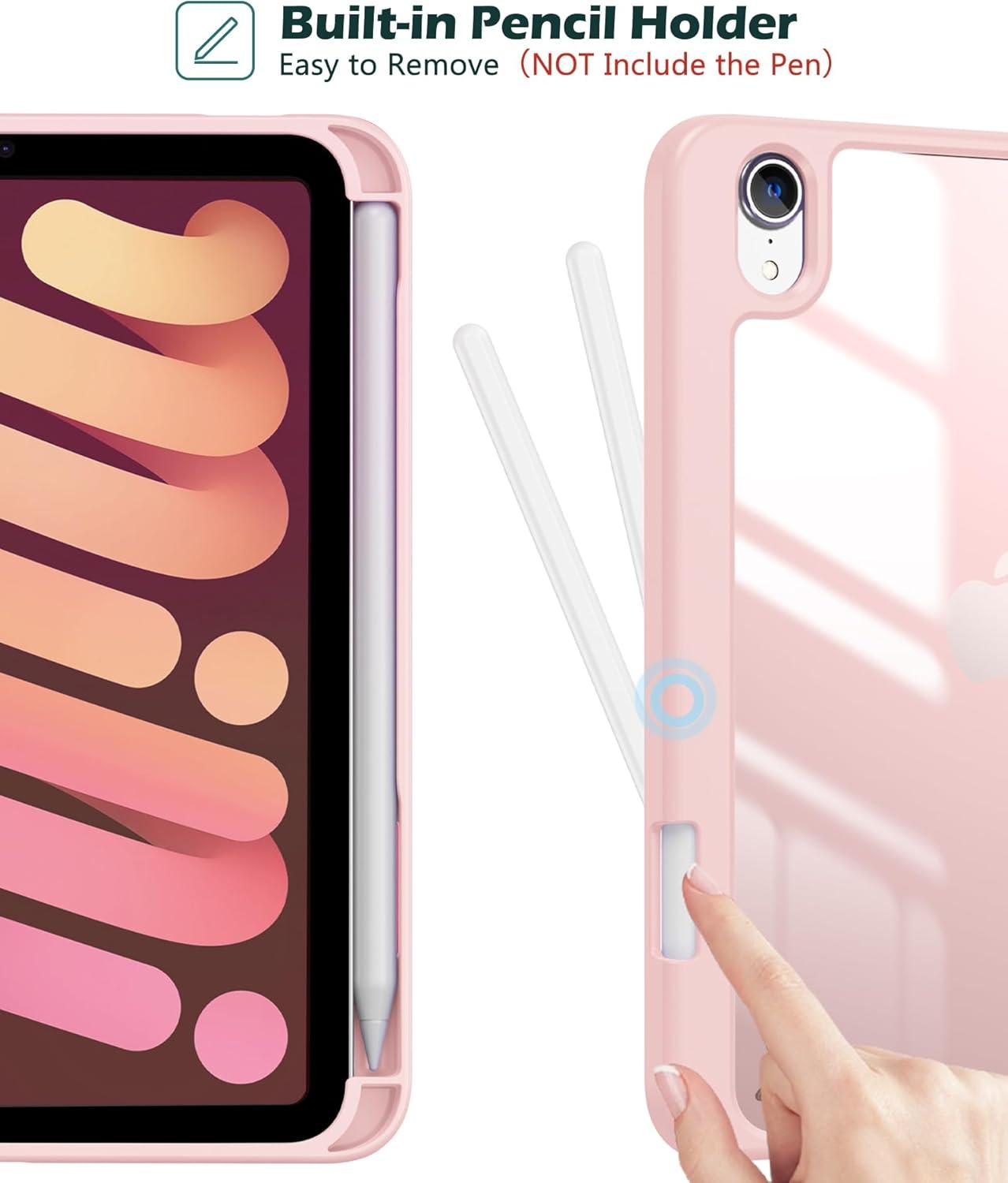 image:imageProCase Smart Case for iPad mini 7thA17 Pro 2024 Mini 6th Generation 83 2021 Protective Cover with Pencil Holder for iPad mini 7 6 83 Inch A2993 A2995 A2567 A2568 A2569 NavyPink