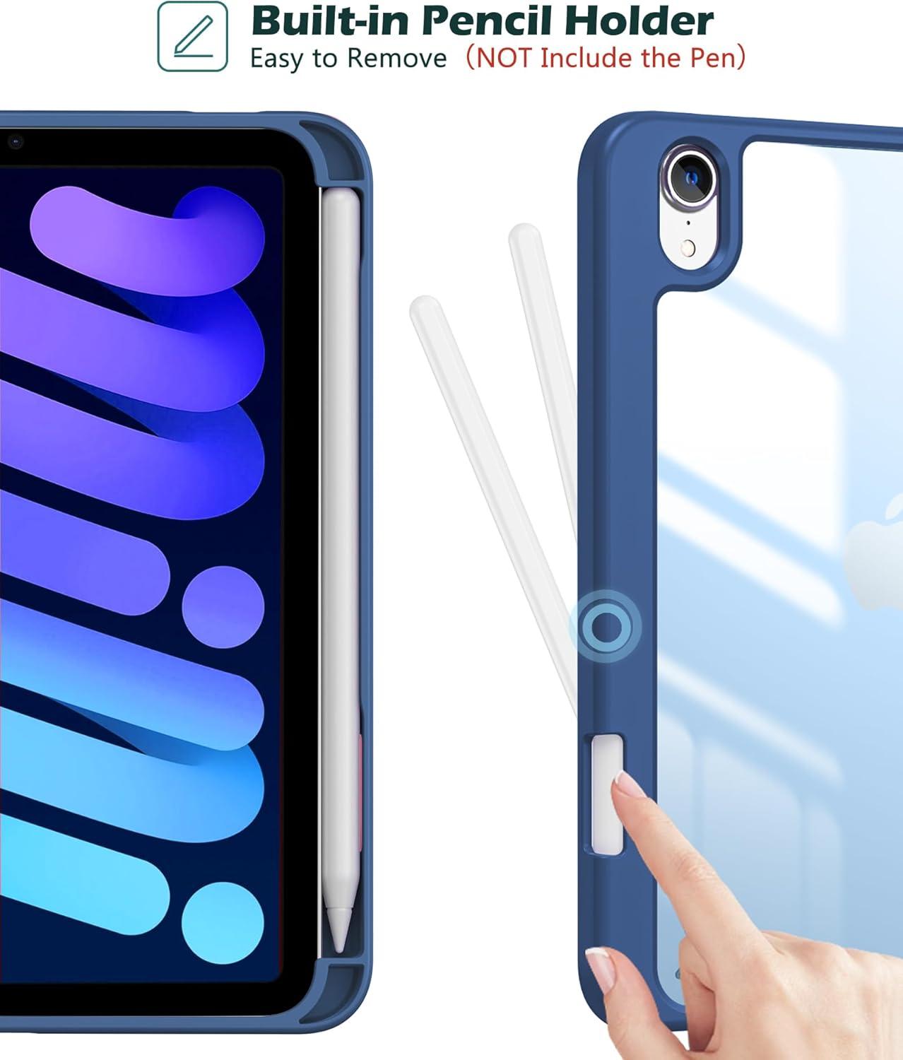 image:imageProCase Smart Case for iPad mini 7thA17 Pro 2024 Mini 6th Generation 83 2021 Protective Cover with Pencil Holder for iPad mini 7 6 83 Inch A2993 A2995 A2567 A2568 A2569 NavyNavy