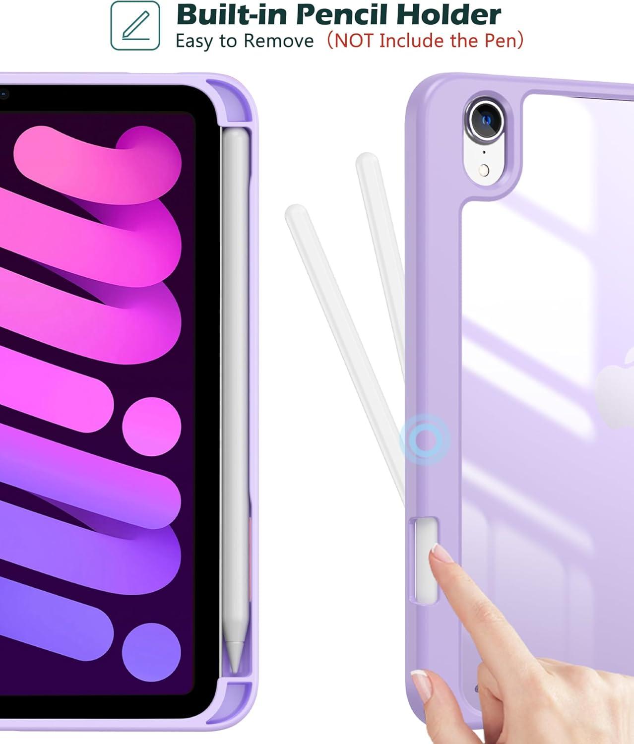 image:imageProCase Smart Case for iPad mini 7thA17 Pro 2024 Mini 6th Generation 83 2021 Protective Cover with Pencil Holder for iPad mini 7 6 83 Inch A2993 A2995 A2567 A2568 A2569 NavyPurple