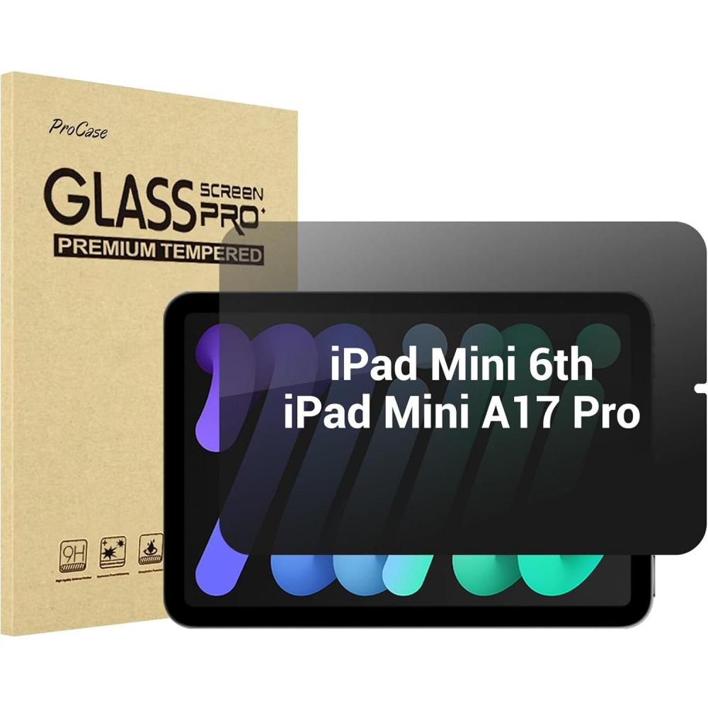 image:imageProCase 4Way Privacy Screen Protector for iPad Mini 7thA17 Pro 2024 Mini 6th Generation 83 2021 360 Degree AntiSpy Tempered Glass Film Guard for iPad Mini 7 6 83 Inch
