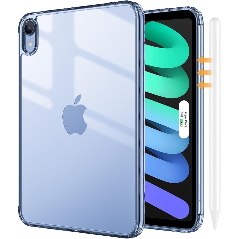 image:imageProCase Clear Case for iPad mini 7thA17 Pro 2024 Mini 6th Generation 83 2021 Slim Light Transparent AntiYellow Back Cover for iPad mini 7 6 83 Inch CleargreyClearnavy