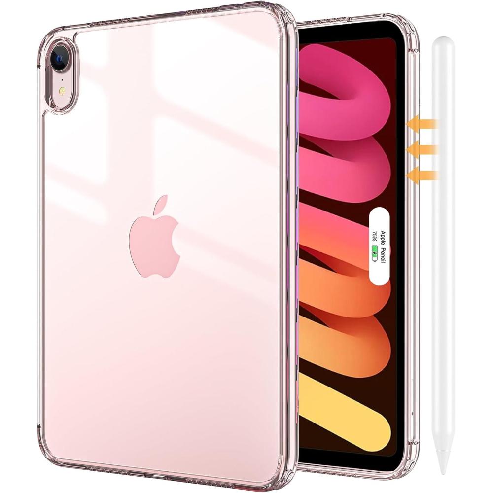 image:imageProCase Clear Case for iPad mini 7thA17 Pro 2024 Mini 6th Generation 83 2021 Slim Light Transparent AntiYellow Back Cover for iPad mini 7 6 83 Inch CleargreyClearpink