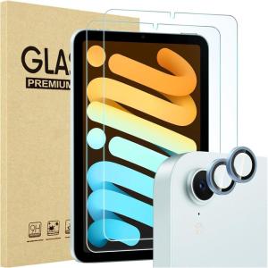 ProCase 2 Pack Screen Protector for iPad Mini 7th(A17 Pro) 2024/Mini 6th Generation 8.3″ 2021 + 2 Pack Camera Lens Protector Matching iPad Colors, Tempered Glass Film for Mini 7 6 8.3 Inch -Purple(Blue)