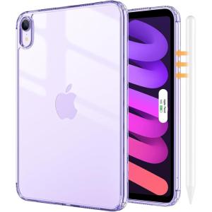 ProCase Clear Case for iPad mini 7th(A17 Pro) 2024 / Mini 6th Generation 8.3″ 2021, Slim Light Transparent Anti-Yellow Back Cover for iPad mini 7 6 8.3 Inch -Cleargrey(Clearpurple)