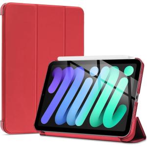 ProCase Smart Case for iPad mini 7 A17 Pro 2024/iPad Mini 6 2021 8.3 Inch iPad mini 7th/6th Gen Case, Hard Back Cover for iPad mini 8.3″ 7th Gen A2995/A2996/A2993/6th Gen A2567 A2568 A2569 -Navy(Red)