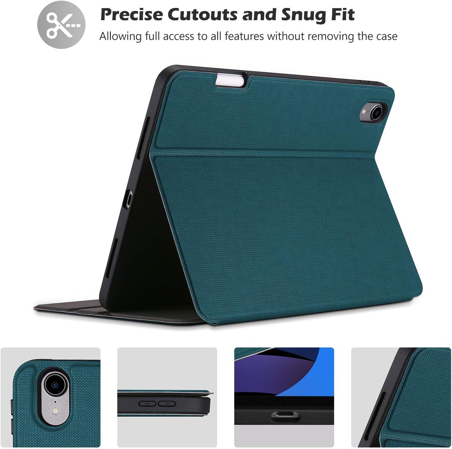 image:imageProCase Slim Case for iPad Air 11inch M4M3 20262025 amp M2 2024109 54th 20222020 Smart FolioStand Protective Cover with Pencil Holder for Air 7th6th5th4th Gen TealTeal