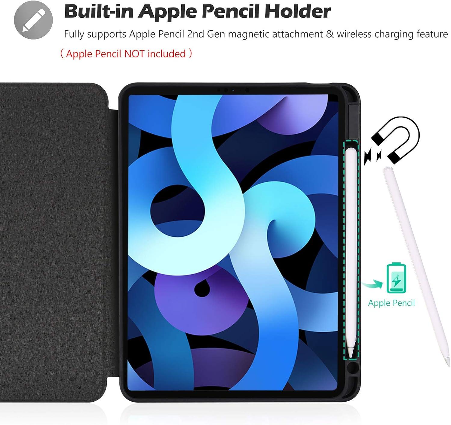 image:imageProCase Slim Case for iPad Air 11inch M4M3 20262025 amp M2 2024109 54th 20222020 Smart FolioStand Protective Cover with Pencil Holder for Air 7th6th5th4th Gen TealTeal