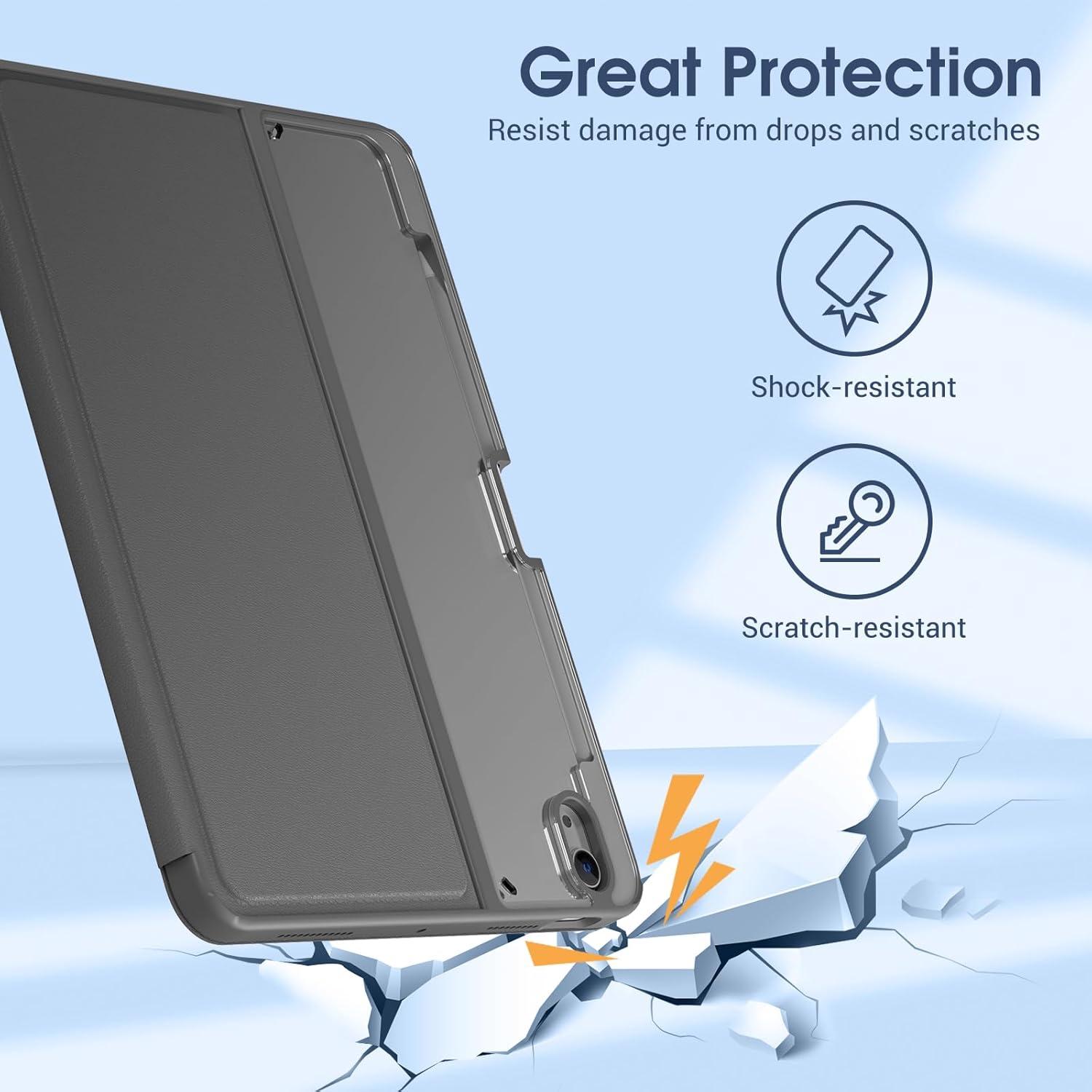 image:imageProCase Slim Case for iPad Air 11inch M4M3 20262025 amp M2 2024109 54th 20222020 Smart FolioStand Protective Cover with Pencil Holder for Air 7th6th5th4th Gen TealDarkBlack