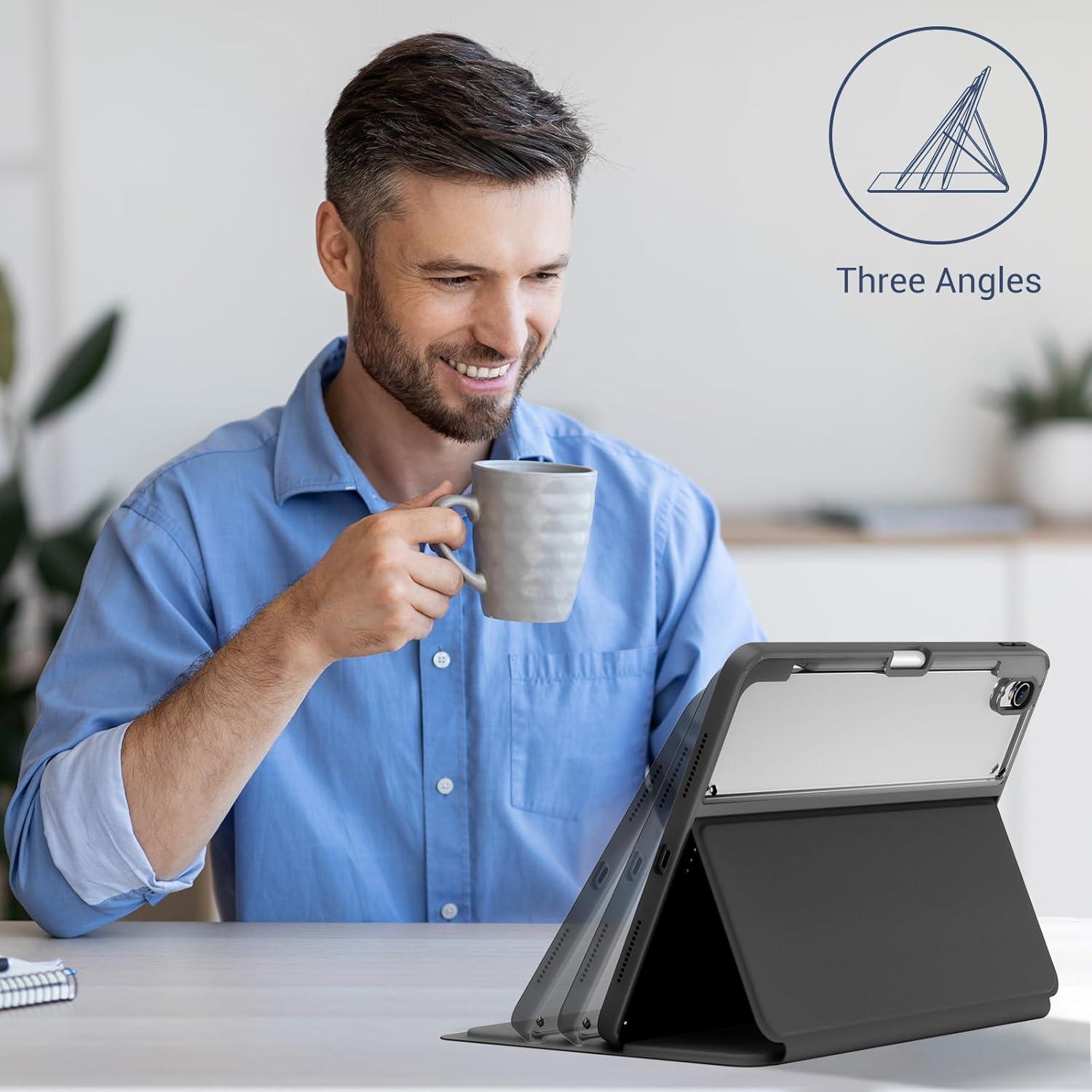 image:imageProCase Slim Case for iPad Air 11inch M4M3 20262025 amp M2 2024109 54th 20222020 Smart FolioStand Protective Cover with Pencil Holder for Air 7th6th5th4th Gen TealDarkBlack