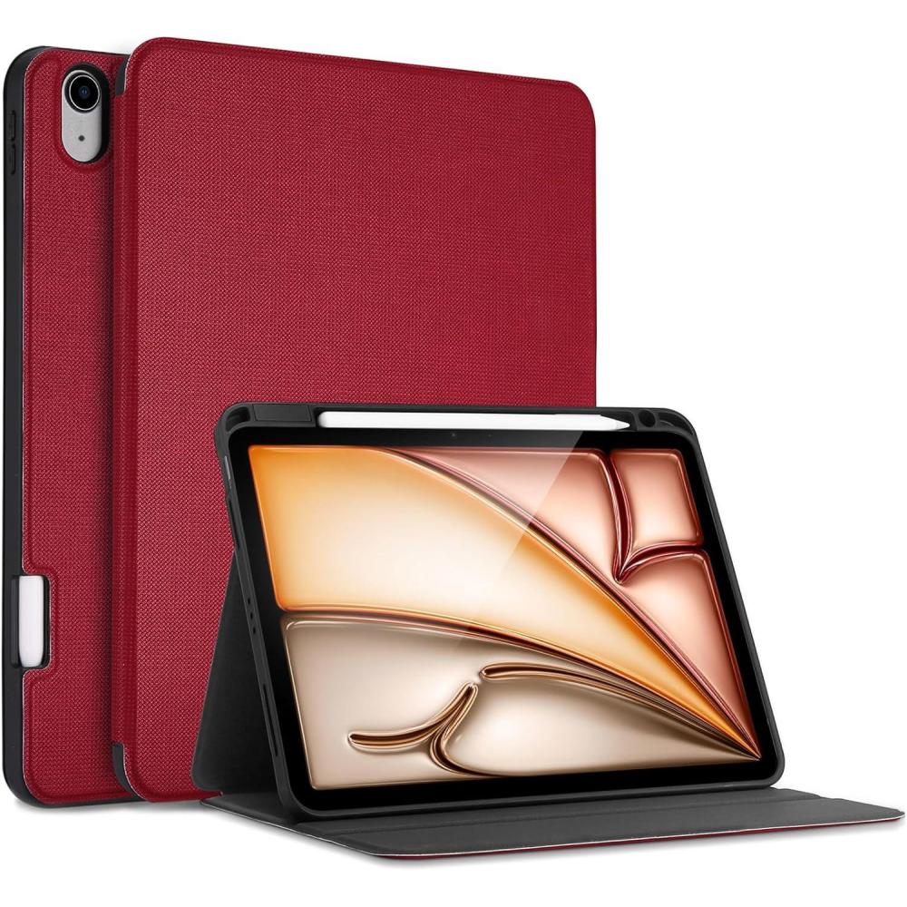 image:imageProCase Slim Case for iPad Air 11inch M4M3 20262025 amp M2 2024109 54th 20222020 Smart FolioStand Protective Cover with Pencil Holder for Air 7th6th5th4th Gen TealRed