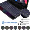 ProCase 360° Swivel Keyboard Case for iPad Air 11″ (M4/M3/M2) 2026/2025/2024, Air 10.9″ 5th/4th 2022/2020, iPad Pro 11″ (2022-2018); 7-Color Backlit Wireless Keyboard, Auto Sleep/Wake – Black