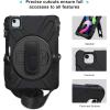 ProCase Rugged Case for iPad Air 11 inch (M2) 2024/ Air 5th / 4th Gen 10.9″, Heavy Duty Shockproof Cover with Hand Strap 360 Degree Rotatable Kickstand -Black(Black)