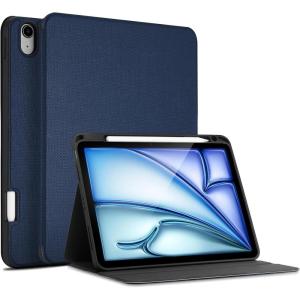 ProCase Slim Case for iPad Air 11-inch M4/M3 2026/2025 & M2 2024/10.9” 5/4th 2022/2020, Smart FolioStand Protective Cover with Pencil Holder for Air 7th/6th/5th/4th Gen -Teal(Navy)