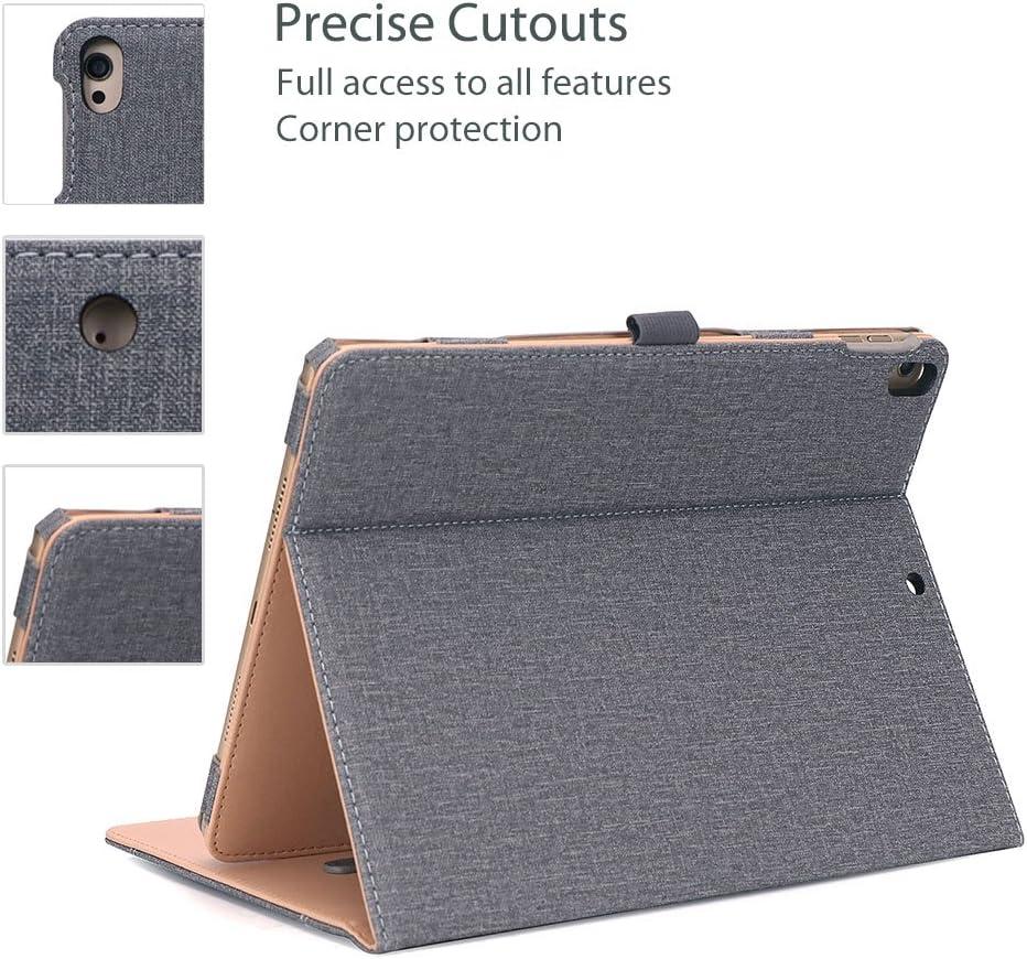 image:imageProCase Case for iPad Air 3rd Gen 105 2019iPad Pro 105 2017 Vintage PU Leather Stand Folio Cover for iPad Air 3iPad Pro 105inch Multiple Viewing Angles with Pencil Holder BlackGrey