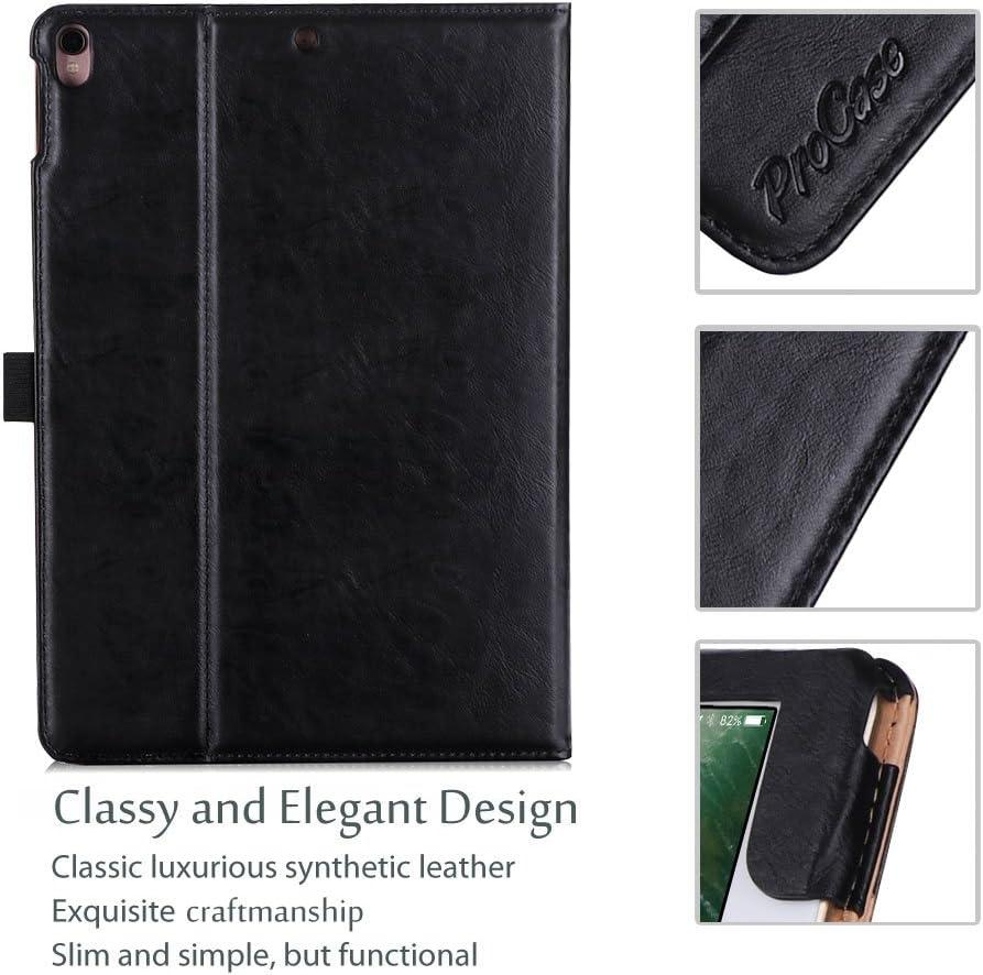 image:imageProCase Case for iPad Air 3rd Gen 105 2019iPad Pro 105 2017 Vintage PU Leather Stand Folio Cover for iPad Air 3iPad Pro 105inch Multiple Viewing Angles with Pencil Holder BlackBlack