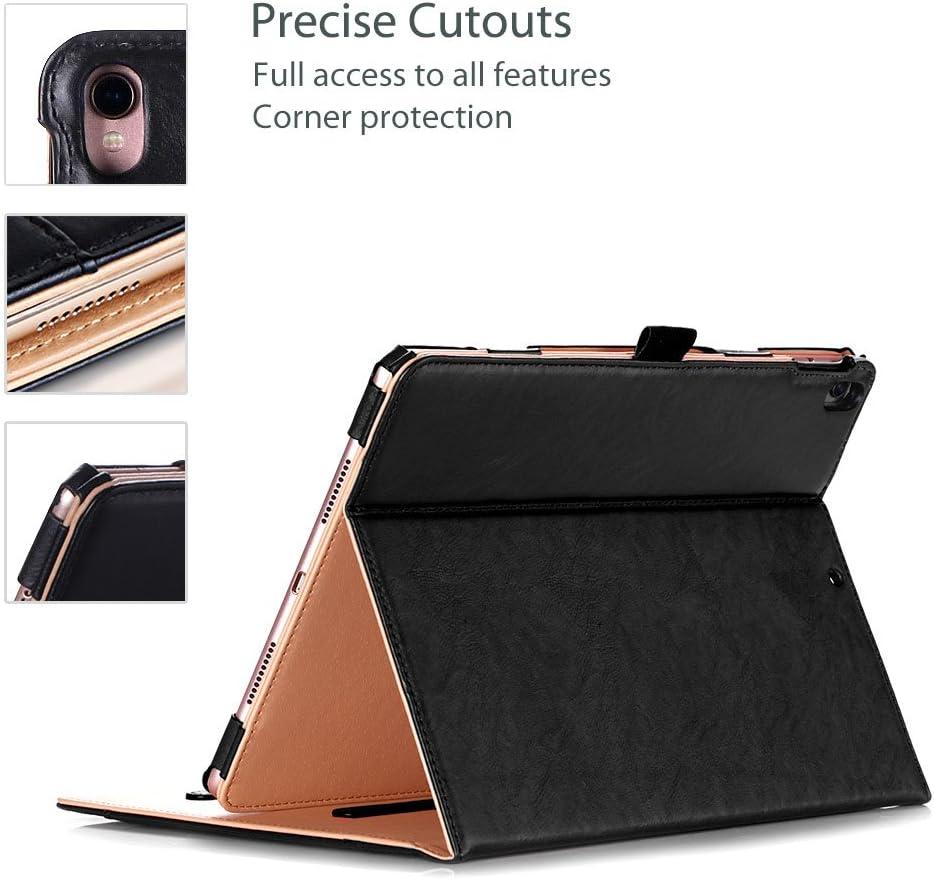image:imageProCase Case for iPad Air 3rd Gen 105 2019iPad Pro 105 2017 Vintage PU Leather Stand Folio Cover for iPad Air 3iPad Pro 105inch Multiple Viewing Angles with Pencil Holder BlackBlack