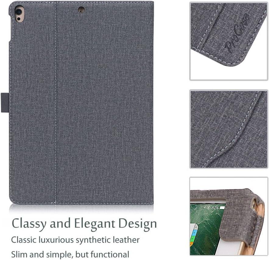 image:imageProCase Case for iPad Air 3rd Gen 105 2019iPad Pro 105 2017 Vintage PU Leather Stand Folio Cover for iPad Air 3iPad Pro 105inch Multiple Viewing Angles with Pencil Holder BlackGrey