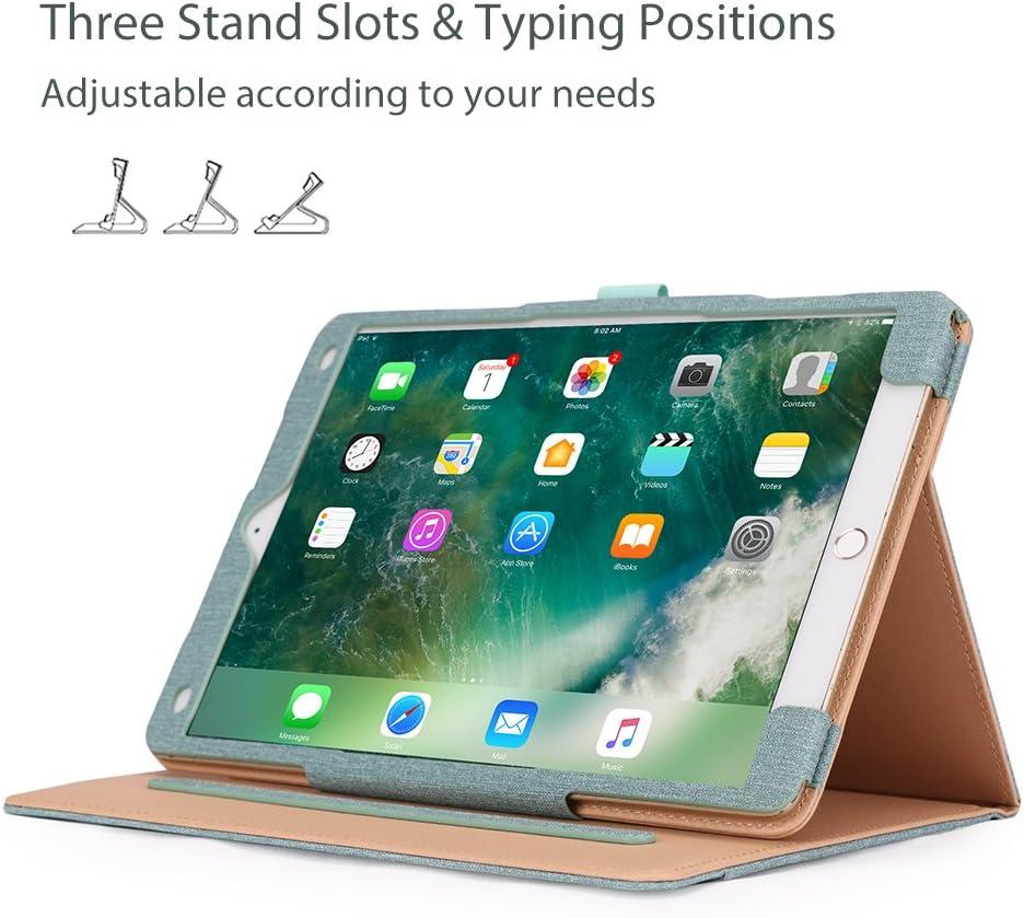 image:imageProCase Case for iPad Air 3rd Gen 105 2019iPad Pro 105 2017 Vintage PU Leather Stand Folio Cover for iPad Air 3iPad Pro 105inch Multiple Viewing Angles with Pencil Holder BlackTeal