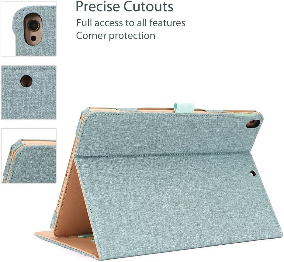 image:imageProCase Case for iPad Air 3rd Gen 105 2019iPad Pro 105 2017 Vintage PU Leather Stand Folio Cover for iPad Air 3iPad Pro 105inch Multiple Viewing Angles with Pencil Holder BlackTeal