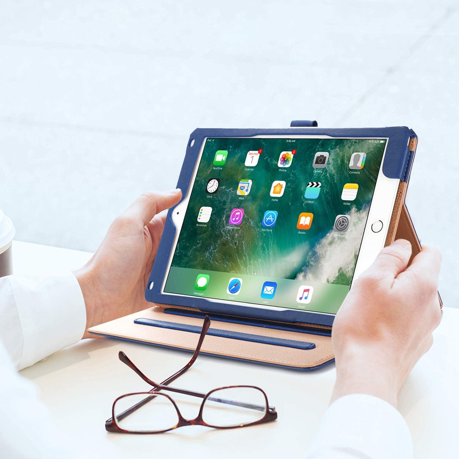 image:imageProCase Case for iPad Air 3rd Gen 105 2019iPad Pro 105 2017 Vintage PU Leather Stand Folio Cover for iPad Air 3iPad Pro 105inch Multiple Viewing Angles with Pencil Holder BlackNavy