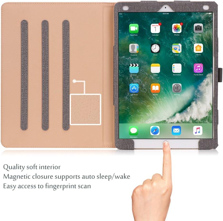 image:imageProCase Case for iPad Air 3rd Gen 105 2019iPad Pro 105 2017 Vintage PU Leather Stand Folio Cover for iPad Air 3iPad Pro 105inch Multiple Viewing Angles with Pencil Holder BlackGrey