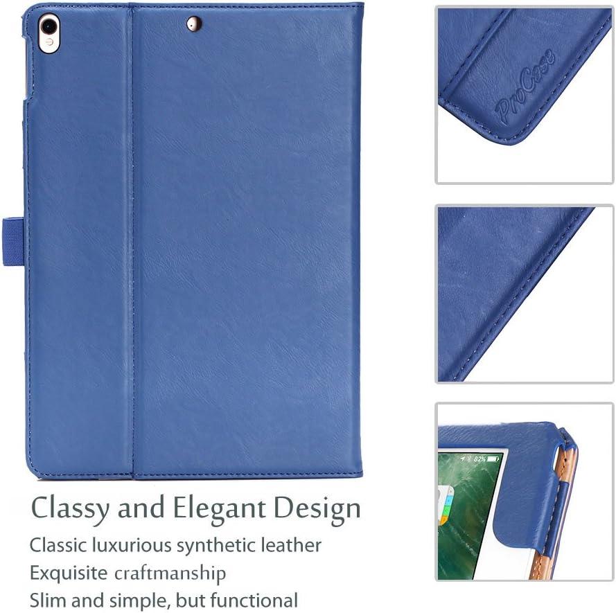 image:imageProCase Case for iPad Air 3rd Gen 105 2019iPad Pro 105 2017 Vintage PU Leather Stand Folio Cover for iPad Air 3iPad Pro 105inch Multiple Viewing Angles with Pencil Holder BlackNavy