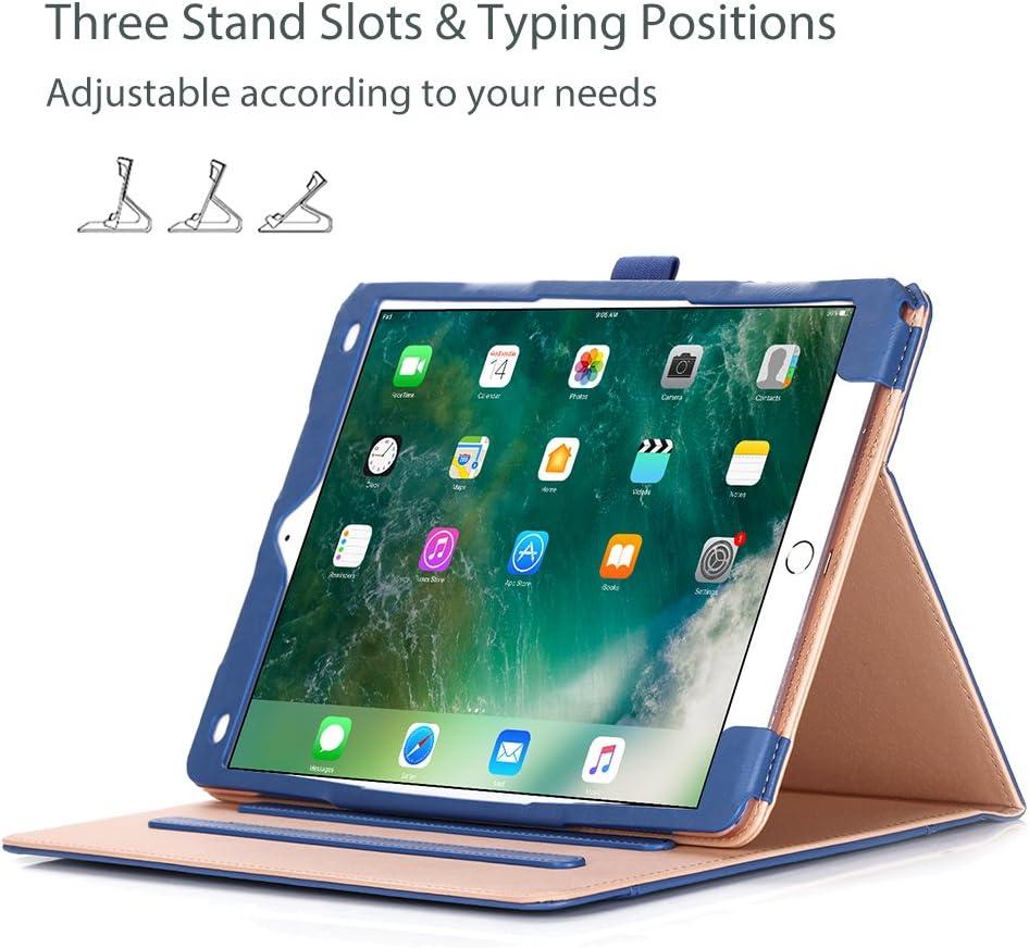 image:imageProCase Case for iPad Air 3rd Gen 105 2019iPad Pro 105 2017 Vintage PU Leather Stand Folio Cover for iPad Air 3iPad Pro 105inch Multiple Viewing Angles with Pencil Holder BlackNavy