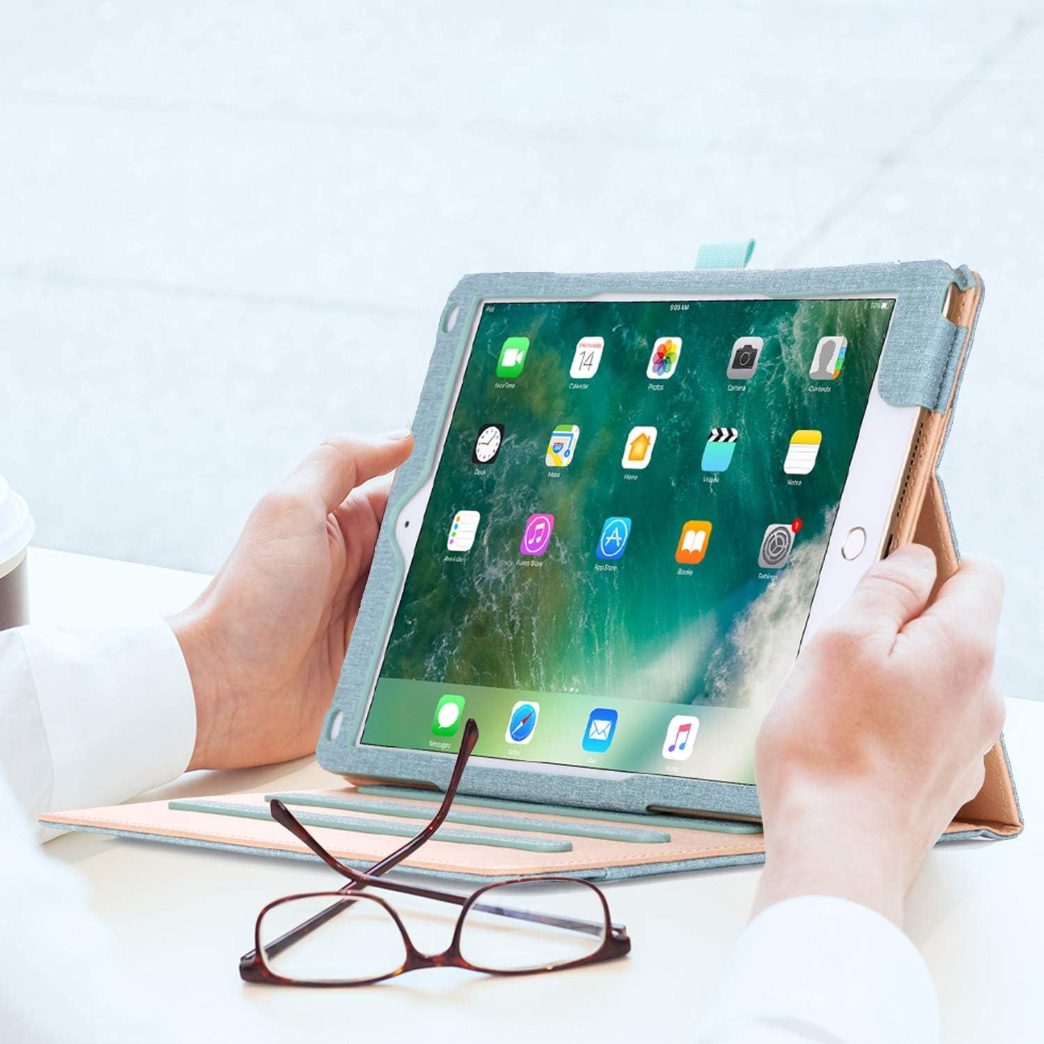 image:imageProCase Case for iPad Air 3rd Gen 105 2019iPad Pro 105 2017 Vintage PU Leather Stand Folio Cover for iPad Air 3iPad Pro 105inch Multiple Viewing Angles with Pencil Holder BlackTeal