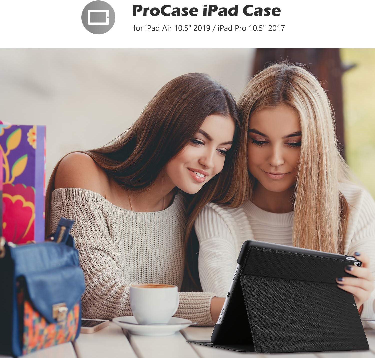 image:imageProCase Cover for iPad Air 3 105 2019 iPad Pro 105 2017 Case Slim Stand Protective Folio Case Smart Cover for iPad Air 105 3rd Gen 2019 iPad Pro 105 2017Black1 Black