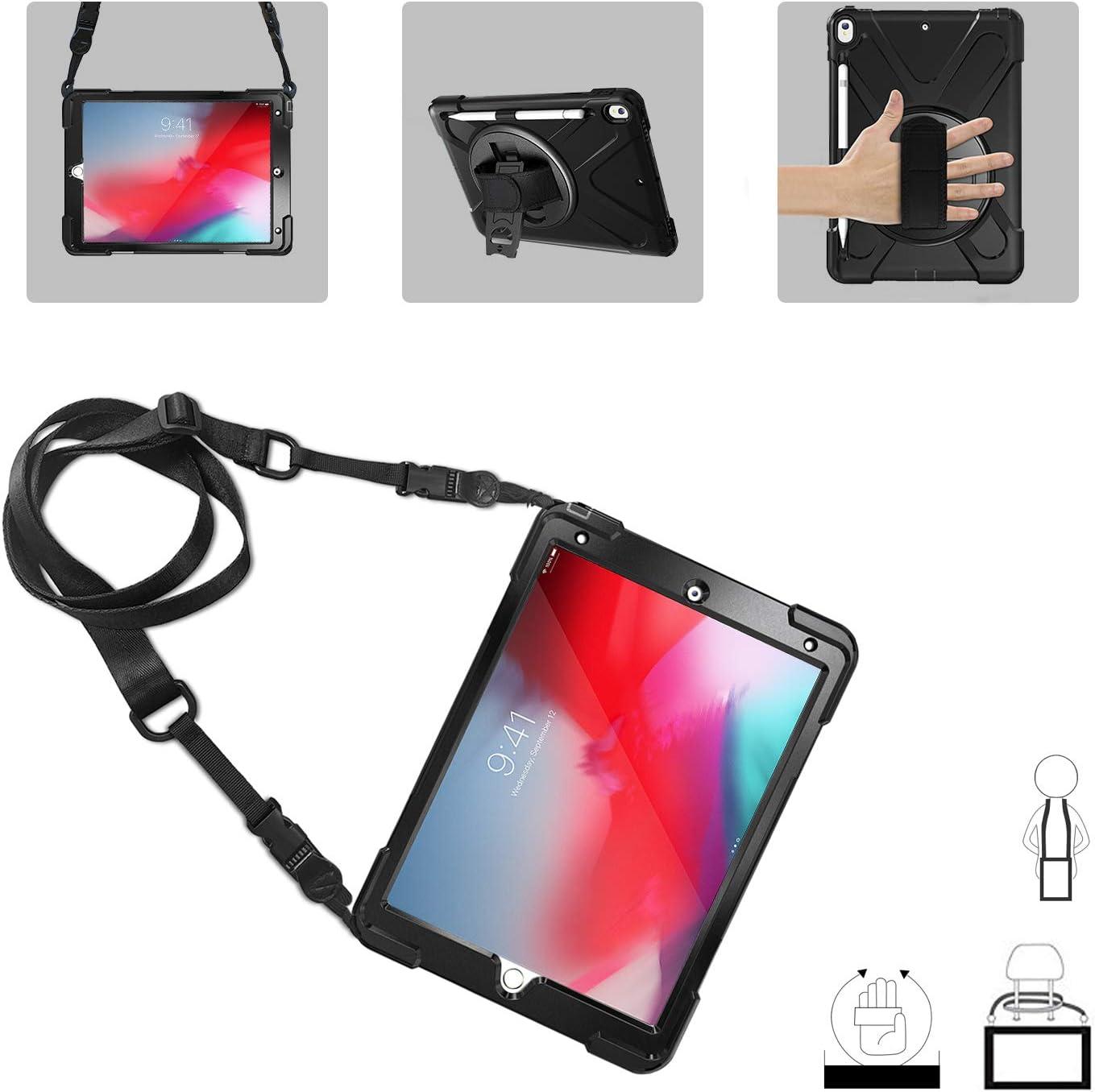 image:imageProCase Rugged Heavy Duty Case for iPad Air 3 105 2019 iPad Pro 105 2017 Shockproof Protective Cover with Rotating Kickstand for iPad Air 3rd Gen 105 2019 iPad Pro 105 2018 Black
