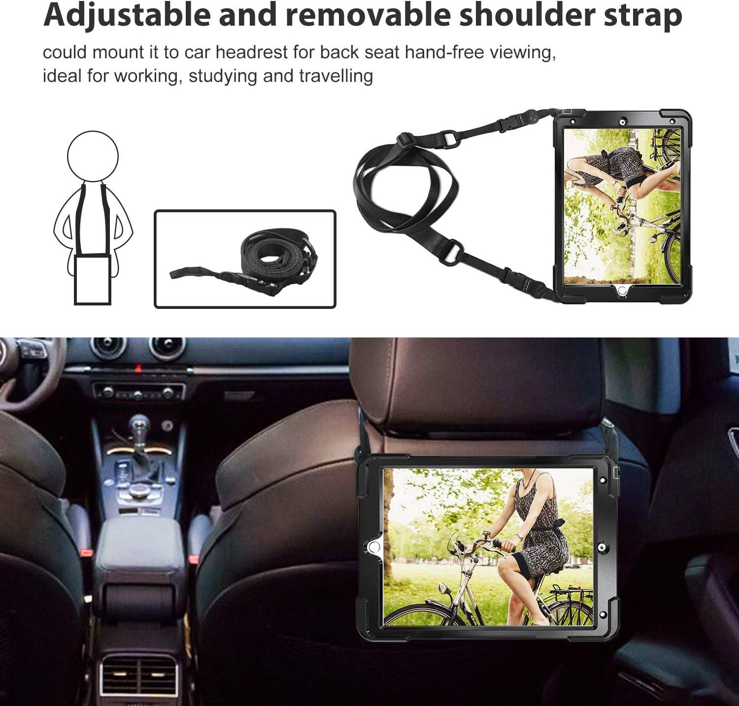 image:imageProCase Rugged Heavy Duty Case for iPad Air 3 105 2019 iPad Pro 105 2017 Shockproof Protective Cover with Rotating Kickstand for iPad Air 3rd Gen 105 2019 iPad Pro 105 2018 Black