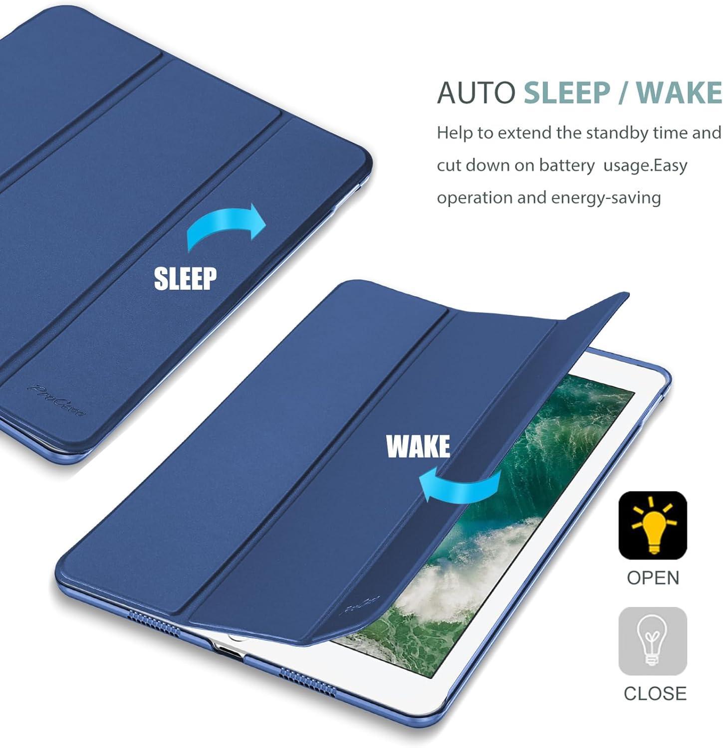 image:imageProCase Smart Casefor 105 iPad Air 3rd Generation 2019 iPad Pro 2017 Slim Stand Cover with Translucent Frosted Back for iPad Air 3 SilverDarkblue