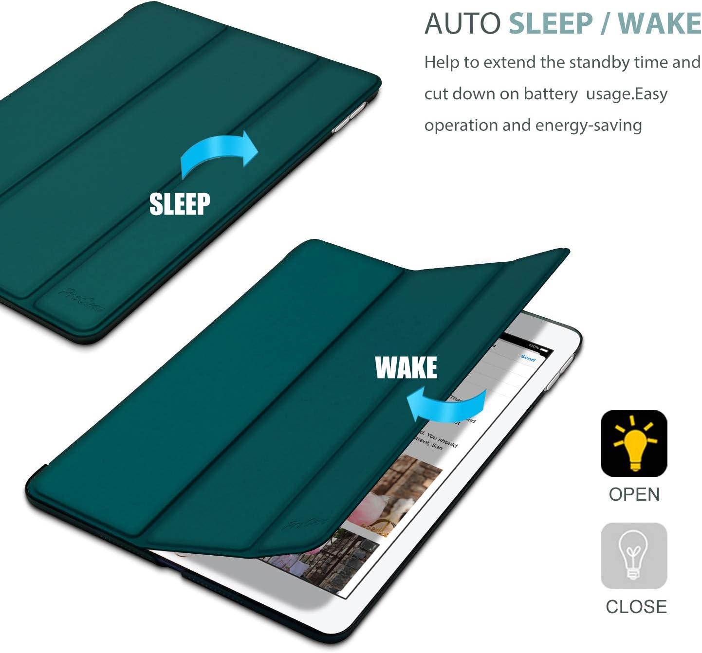 image:imageProCase Smart Casefor 105 iPad Air 3rd Generation 2019 iPad Pro 2017 Slim Stand Cover with Translucent Frosted Back for iPad Air 3 SilverEmerald