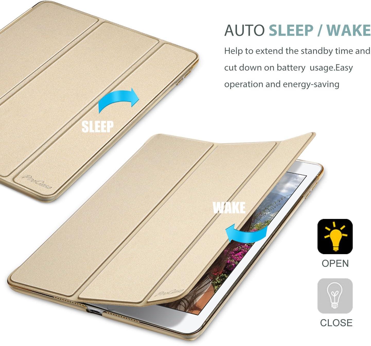image:imageProCase Smart Casefor 105 iPad Air 3rd Generation 2019 iPad Pro 2017 Slim Stand Cover with Translucent Frosted Back for iPad Air 3 SilverGold