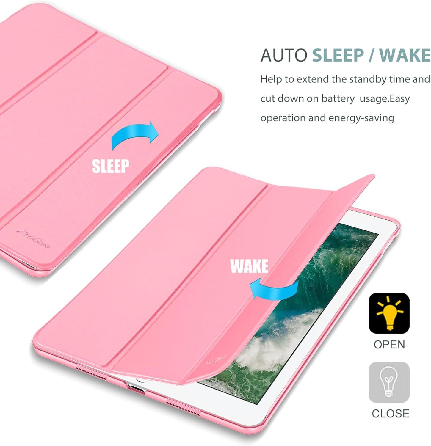 image:imageProCase Smart Casefor 105 iPad Air 3rd Generation 2019 iPad Pro 2017 Slim Stand Cover with Translucent Frosted Back for iPad Air 3 SilverMelonpink