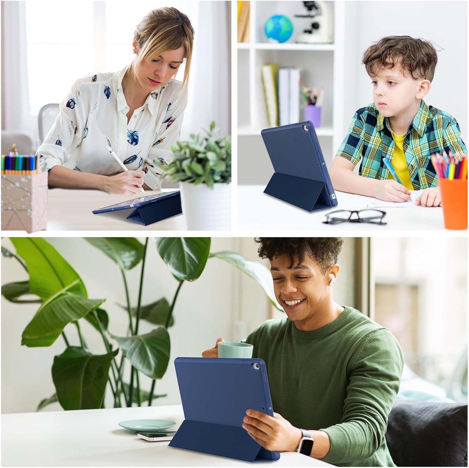 image:imageProCase Smart Casefor 105 iPad Air 3rd Generation 2019 iPad Pro 2017 Slim Stand Cover with Translucent Frosted Back for iPad Air 3 SilverNavy