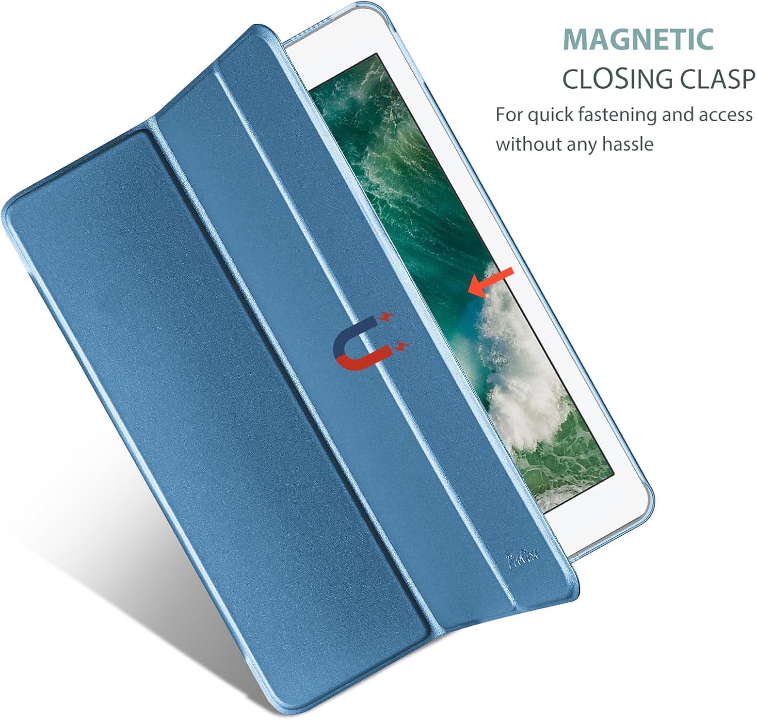 image:imageProCase Smart Casefor 105 iPad Air 3rd Generation 2019 iPad Pro 2017 Slim Stand Cover with Translucent Frosted Back for iPad Air 3 SilverNewblue