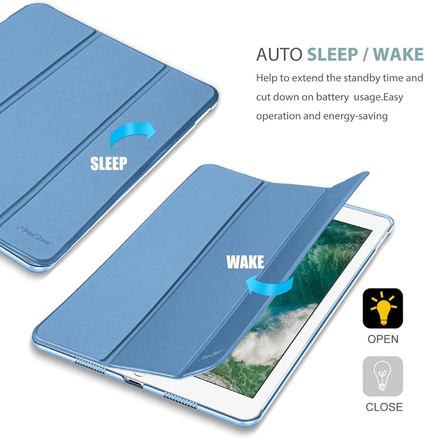 image:imageProCase Smart Casefor 105 iPad Air 3rd Generation 2019 iPad Pro 2017 Slim Stand Cover with Translucent Frosted Back for iPad Air 3 SilverNewblue
