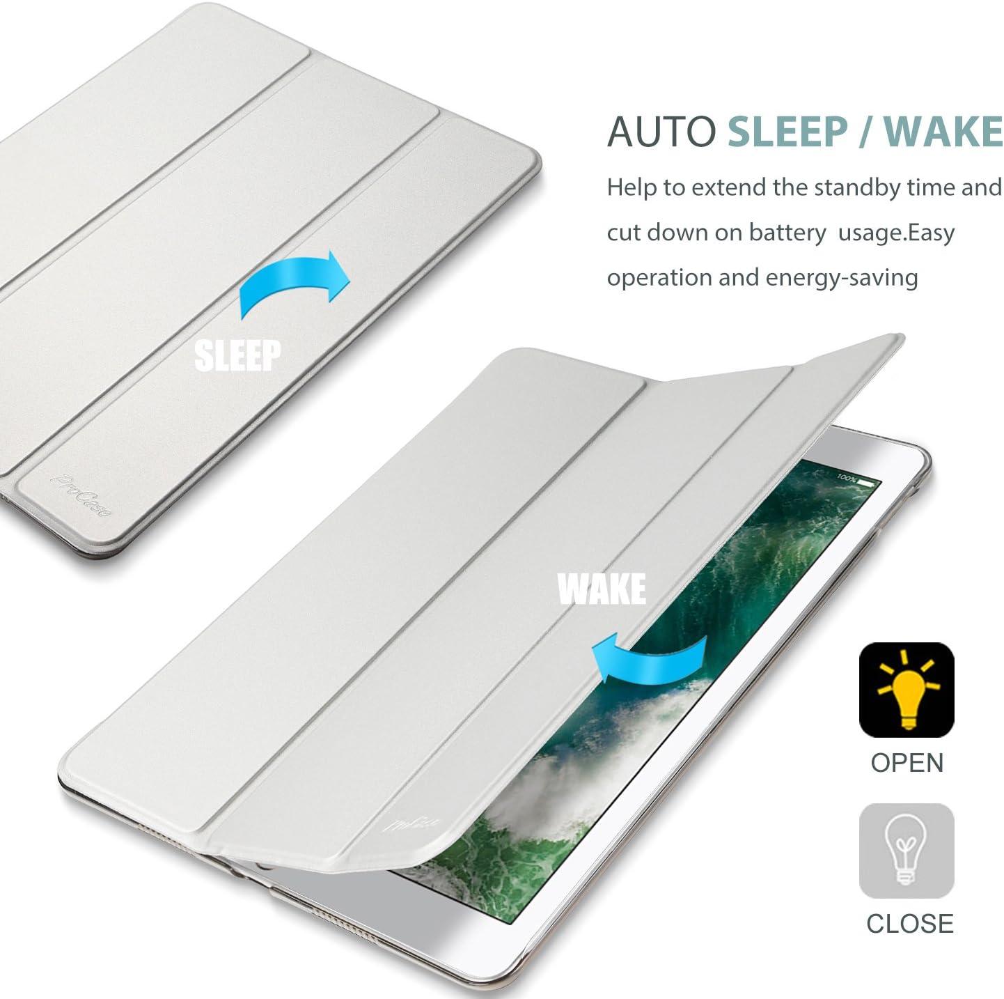 image:imageProCase Smart Casefor 105 iPad Air 3rd Generation 2019 iPad Pro 2017 Slim Stand Cover with Translucent Frosted Back for iPad Air 3 SilverSilver