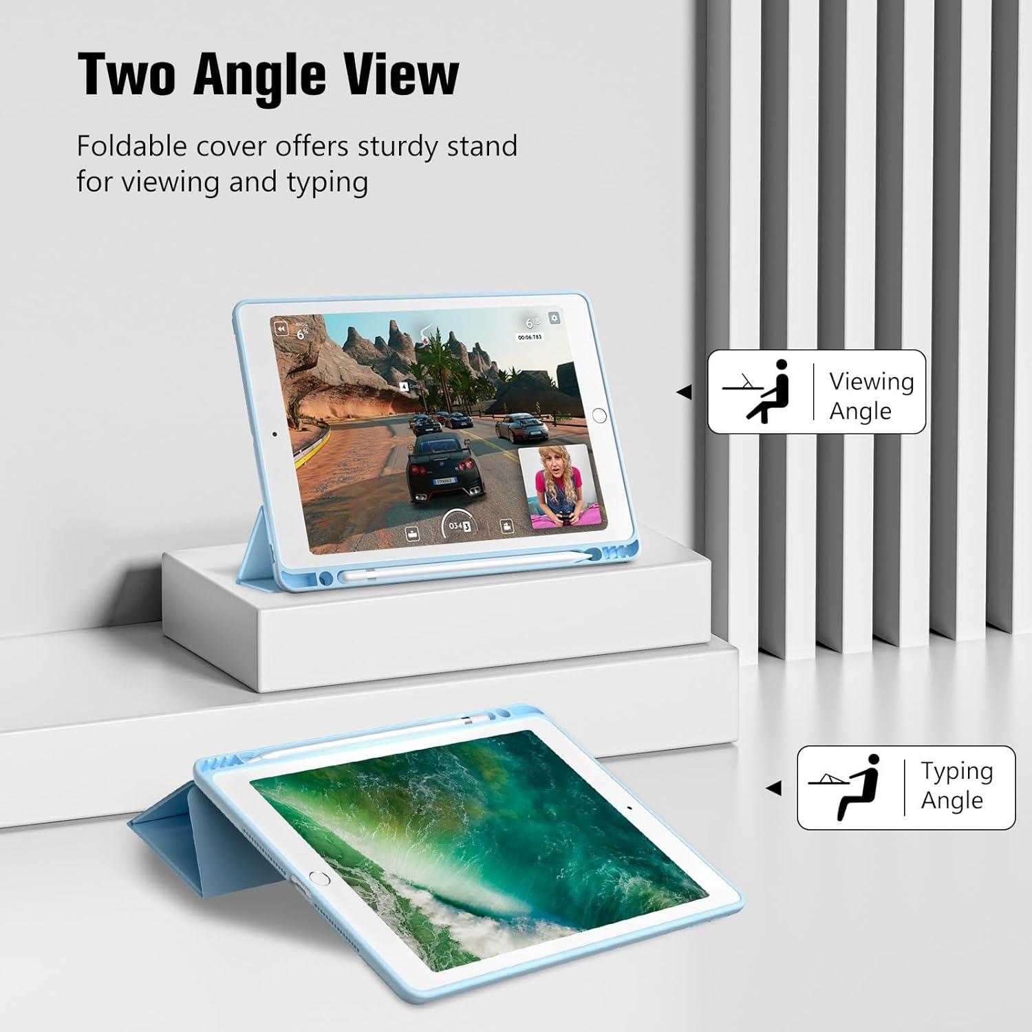 image:imageProCase Smart Casefor 105 iPad Air 3rd Generation 2019 iPad Pro 2017 Slim Stand Cover with Translucent Frosted Back for iPad Air 3 SilverSkyblue
