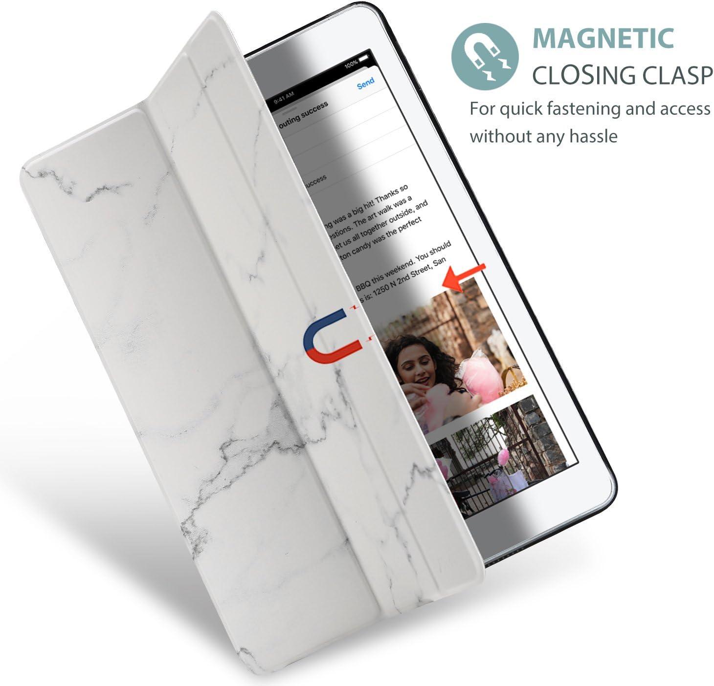 image:imageProCase Smart Casefor 105 iPad Air 3rd Generation 2019 iPad Pro 2017 Slim Stand Cover with Translucent Frosted Back for iPad Air 3 SilverWhitemarble