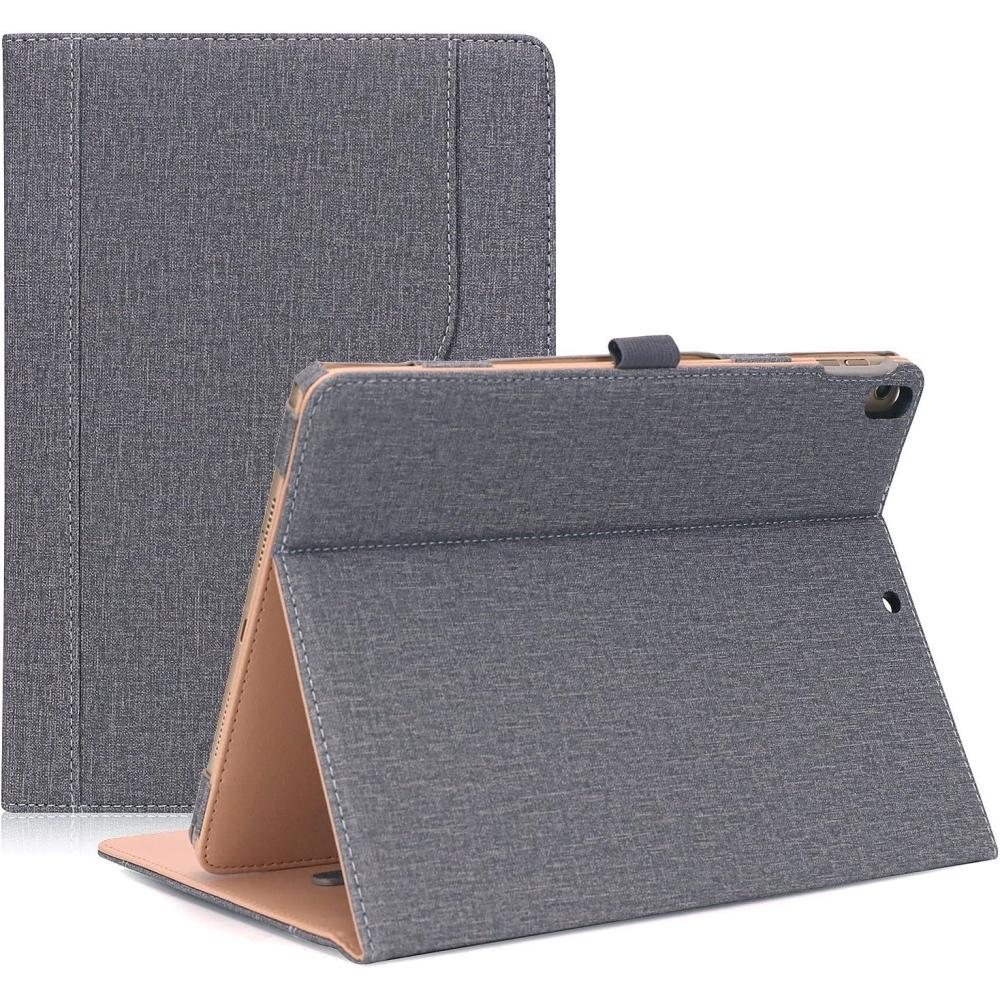 image:imageProCase Case for iPad Air 3rd Gen 105 2019iPad Pro 105 2017 Vintage PU Leather Stand Folio Cover for iPad Air 3iPad Pro 105inch Multiple Viewing Angles with Pencil Holder BlackGrey