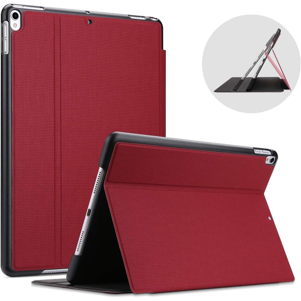 image:imageProCase Cover for iPad Air 3 105 2019 iPad Pro 105 2017 Case Slim Stand Protective Folio Case Smart Cover for iPad Air 105 3rd Gen 2019 iPad Pro 105 2017Black3 Red