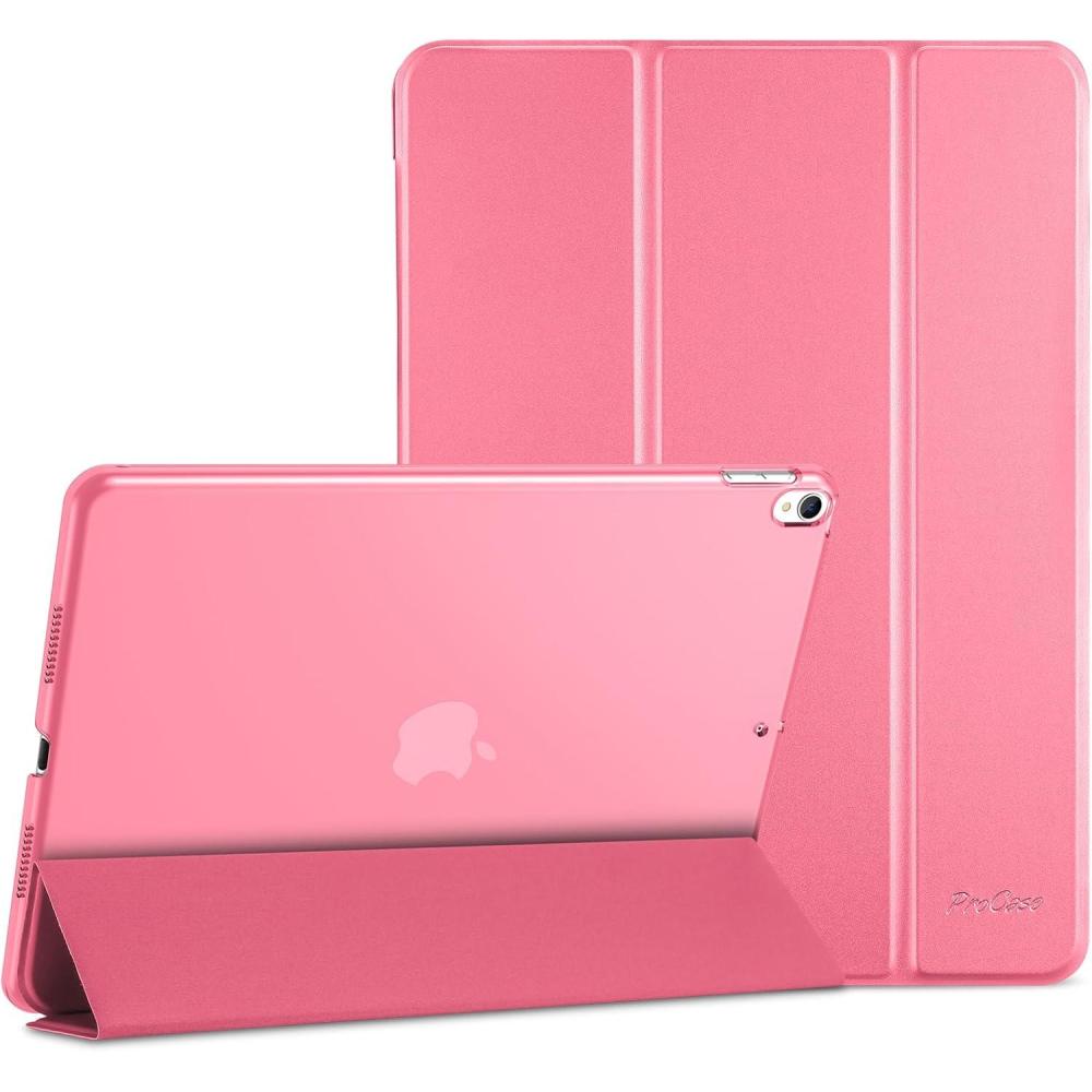 image:imageProCase Smart Casefor 105 iPad Air 3rd Generation 2019  iPad Pro 2017 Slim Stand Cover with Translucent Frosted Back for iPad Air 3 SilverMelonpink
