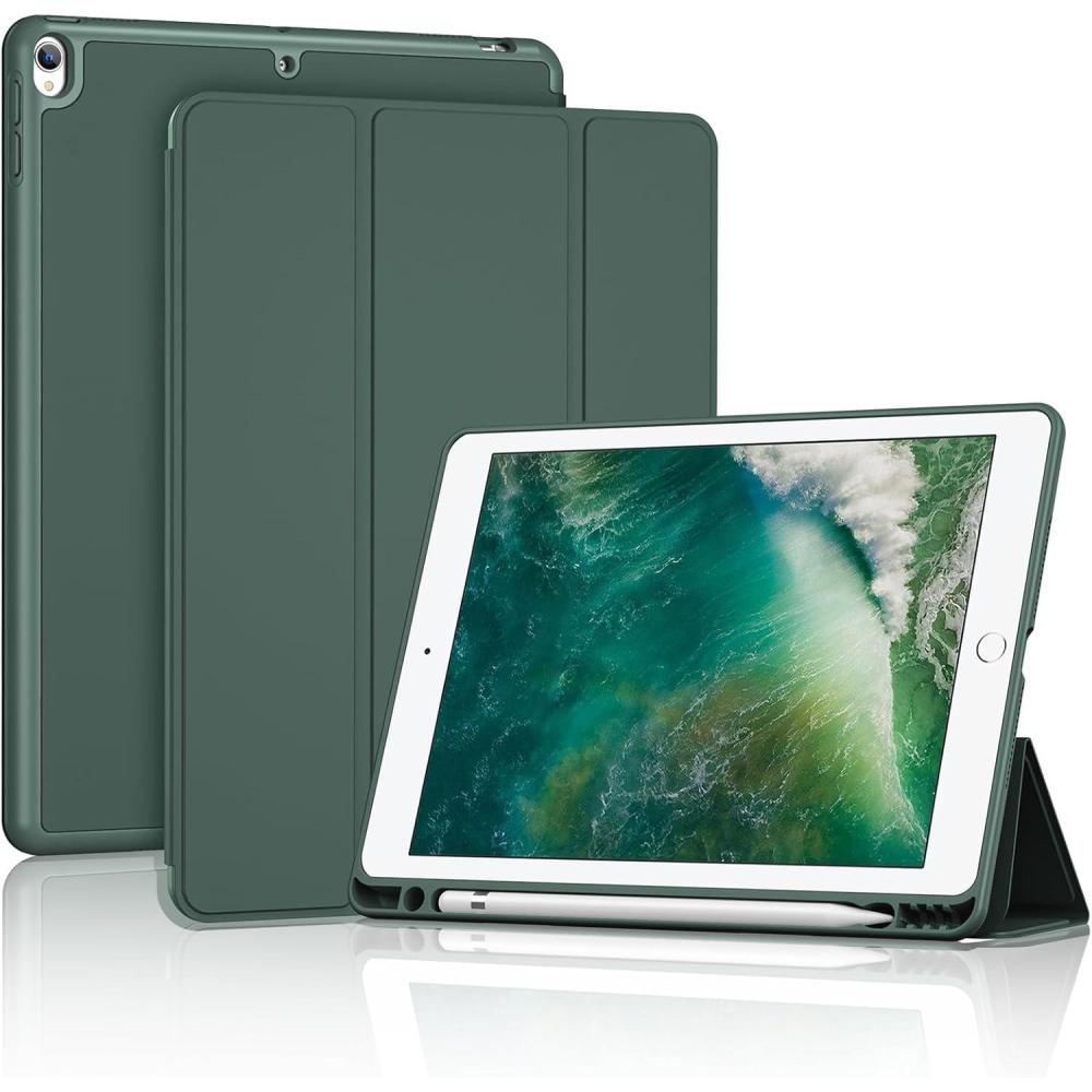 image:imageProCase Smart Casefor 105 iPad Air 3rd Generation 2019 iPad Pro 2017 Slim Stand Cover with Translucent Frosted Back for iPad Air 3 SilverMgreen