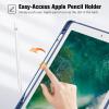 ProCase Smart Case for 10.5” iPad Air 3rd Generation 2019 / iPad Pro 2017, Slim Stand Cover with Translucent Frosted Back for iPad Air 3 -Silver(Navy)