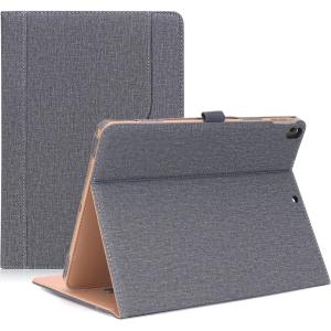 ProCase Case for iPad Air (3rd Gen) 10.5″ 2019/iPad Pro 10.5″ 2017, Vintage PU Leather Stand Folio Cover for iPad Air 3/iPad Pro 10.5-inch Multiple Viewing Angles with Pencil Holder -Black(Grey)